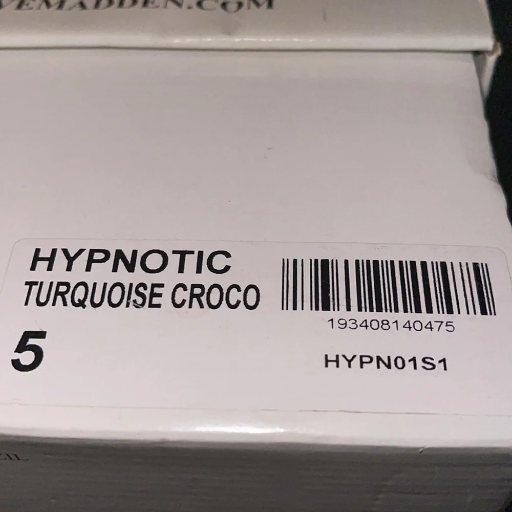 👠NWB STEVE MADDEN HYPNOTIC TURQUOISE CROCODILE HEELS. Lim Ed; SZ 5 fits 5.5 - Picture 7 of 7